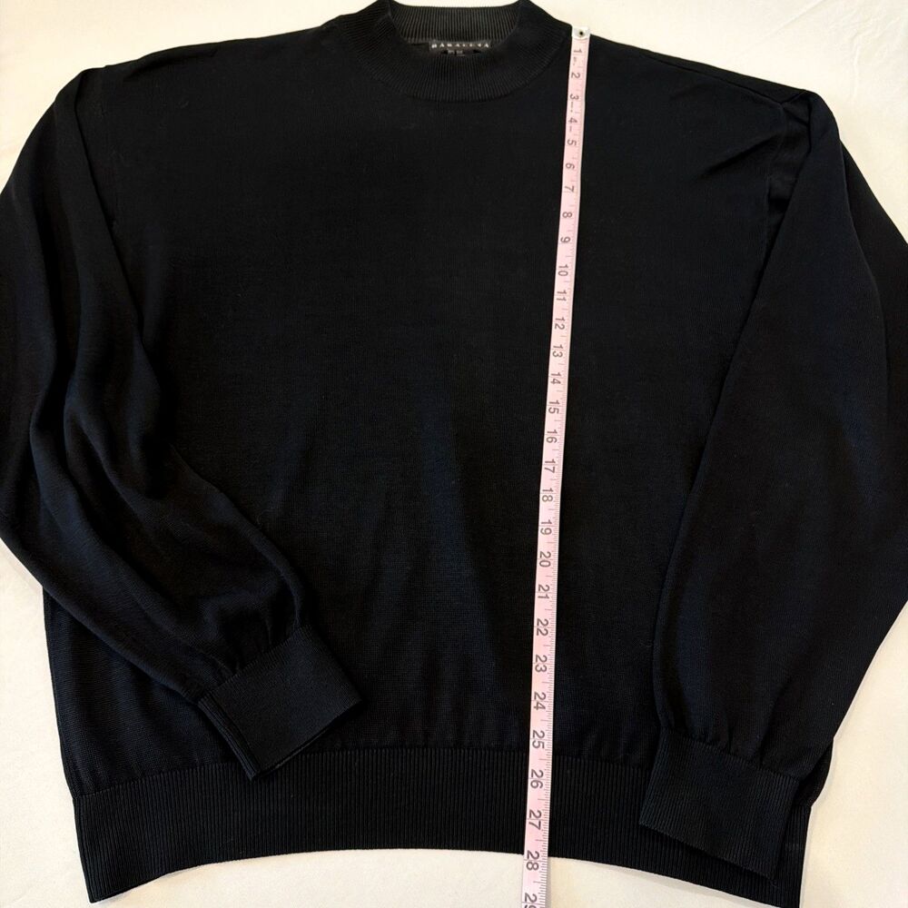 Vtg Baracuta Knit Sweater Silk Blend Mock Neck Mens XXL Black Pullover Classic - Picture 7 of 11